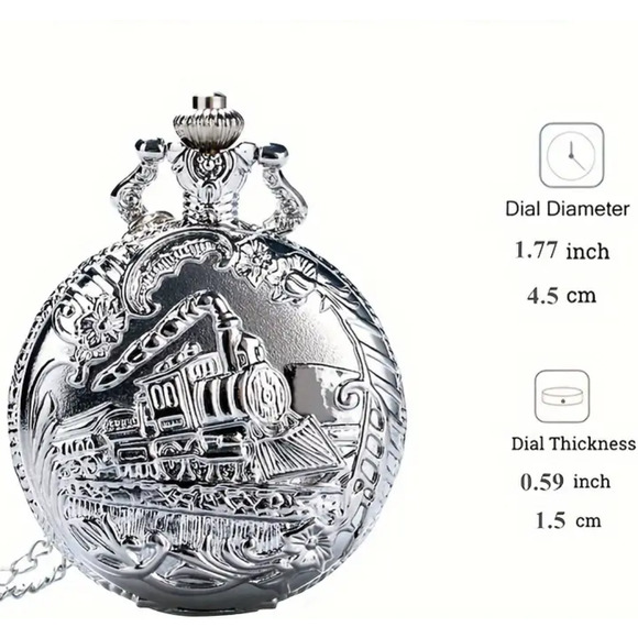 Steampunk Train Pocket Watch – Steampunkstyler Silver Train Pocket Watch Steampunk Western VTG Christmas Birthday Mens Gift NEW